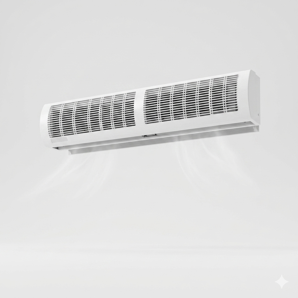 مروحة ستارة هوائية Air Curtain غطاء ابيض مقاس 90  سم 105  واط ضمان 2  سنه