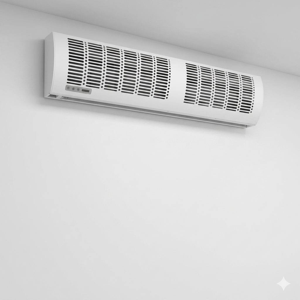 مروحة ستارة هوائية Air Curtain غطاء ابيض مقاس 120  سم 160  واط ضمان 2  سنه