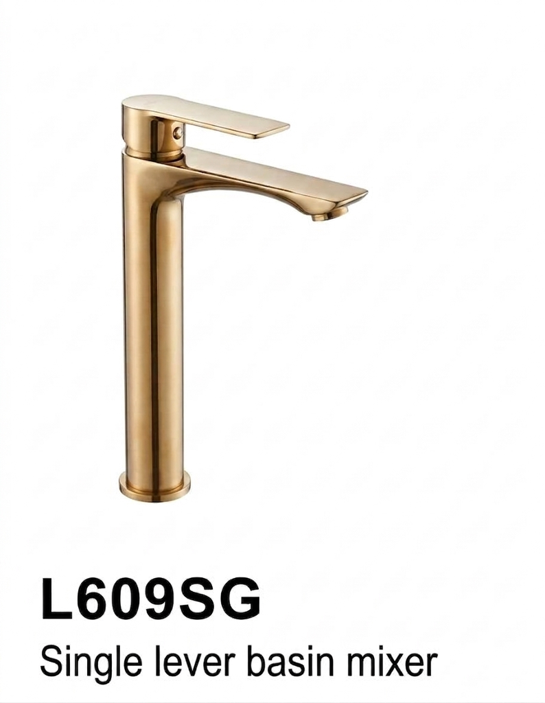 خلاط مغسلة ذهبي بمقبض واحد L609SG
