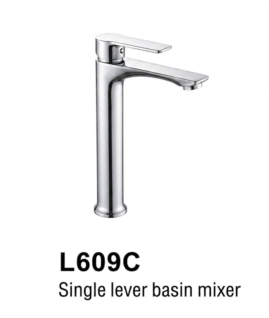 خلاط مغسلة كروم بمقبض واحد L609C