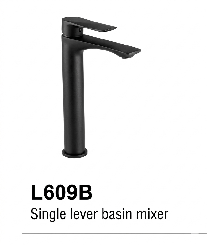 خلاط مغسلة اسود بمقبض واحد L609B