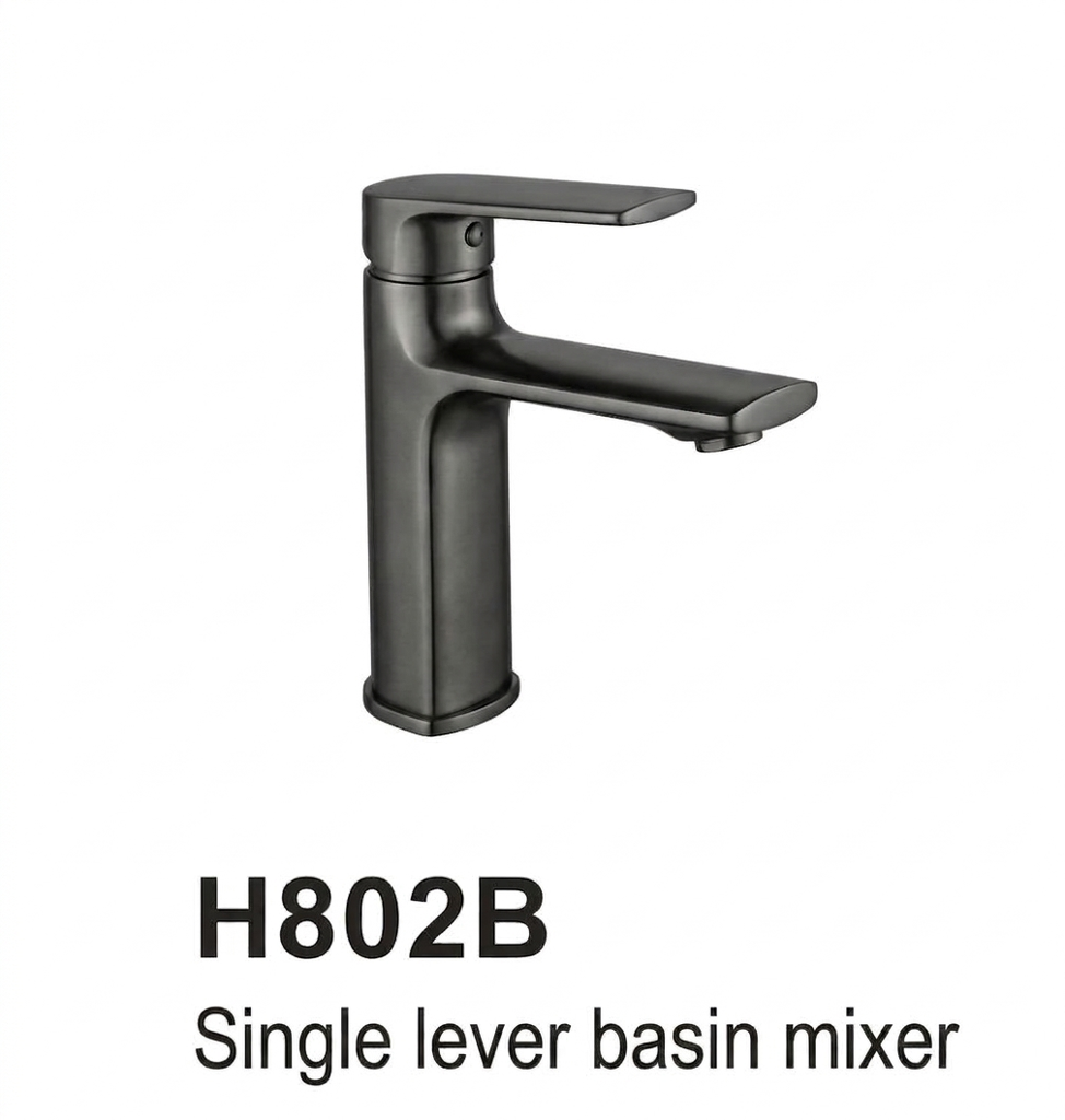 خلاط مغسلة اسود بمقبض واحد H802B