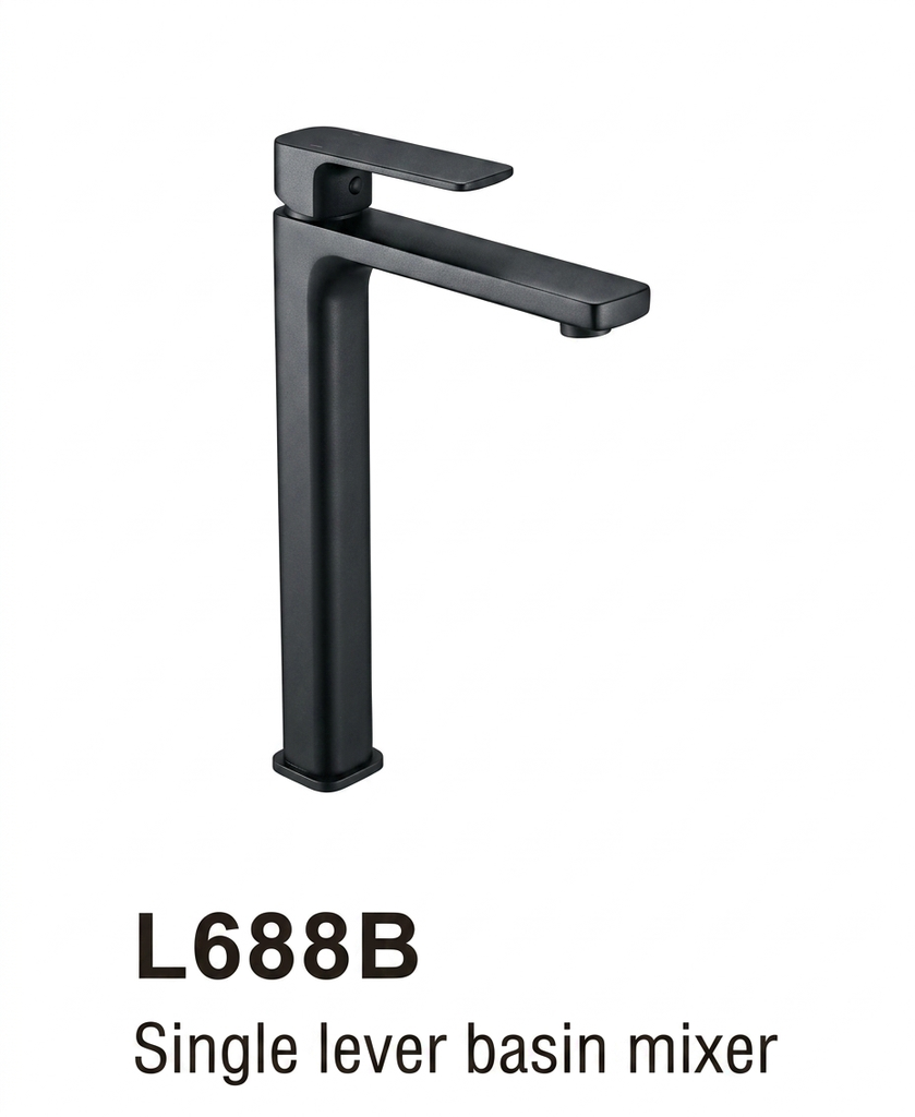 خلاط مغسلة اسود بمقبض واحد L688B