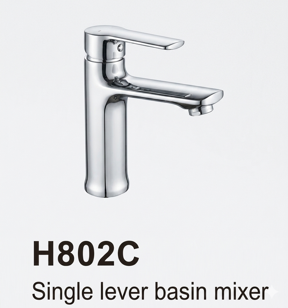 خلاط مغسلة كروم بمقبض واحد H802C